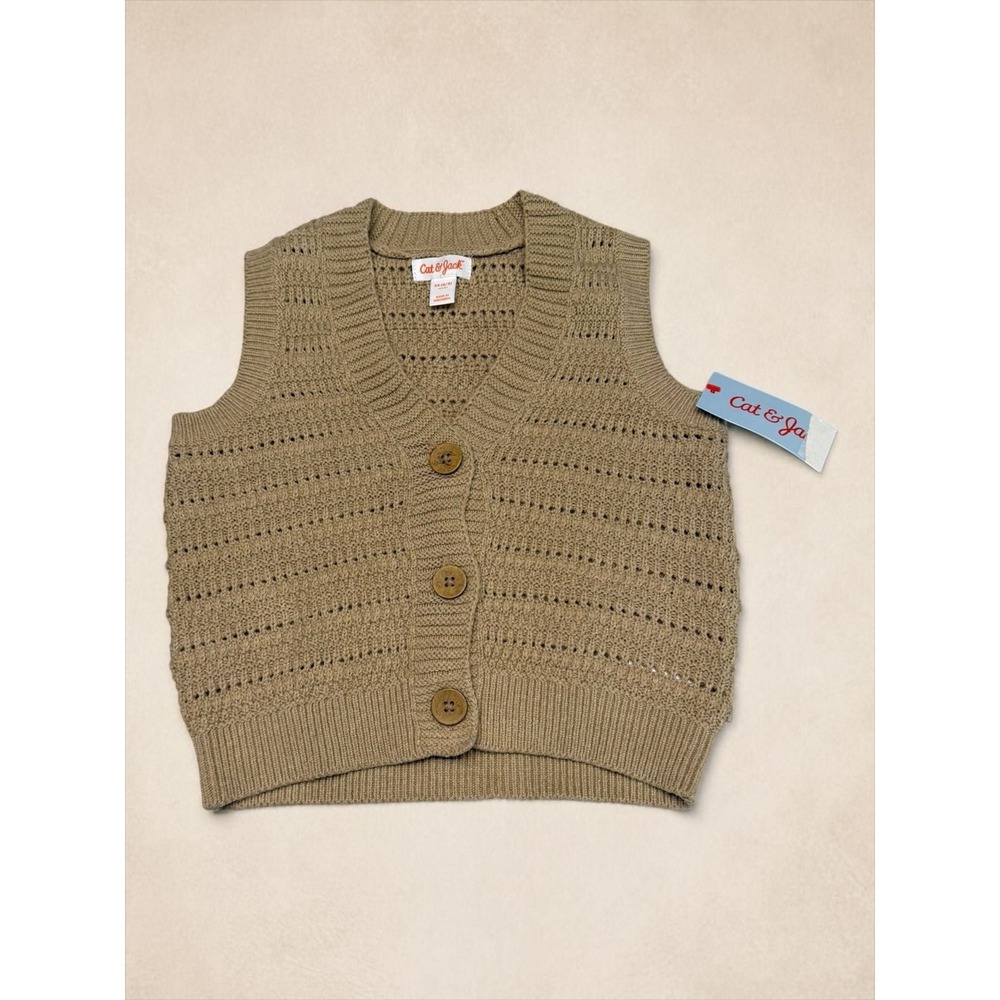 Cat & Jack Kids' Textured Knit Button-Down Cardigan Vest